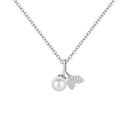 Bortwide "Siren's Secret" Fishtail Design White Pearl Sterling Silver Necklace