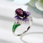 Bortwide "Blooming Flower" Enamel Sterling Silver Ring