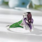 Bortwide "Blooming Flower" Enamel Sterling Silver Ring