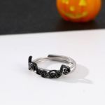 Bortwide "Spine-chilling" Enamel Adjustable Sterling Silver Ring