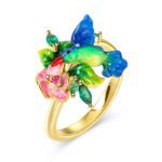 Bortwide "Midsummer" Flower Brid Enamel Sterling Silver Ring