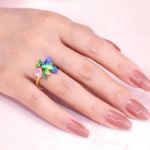 Bortwide "Midsummer" Flower Brid Enamel Sterling Silver Ring