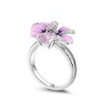 Bortwide "Nature's Beauty" Flower Enamel Sterling Silver Ring