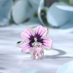 Bortwide "Nature's Beauty" Flower Enamel Sterling Silver Ring