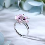 Bortwide "Nature's Beauty" Flower Enamel Sterling Silver Ring