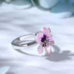 Bortwide "Nature's Beauty" Flower Enamel Sterling Silver Ring