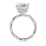 Bortwide Twist Cushion Cut Sterling Silver Ring