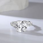 Bortwide Twist Cushion Cut Sterling Silver Ring