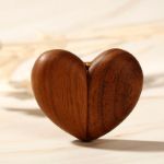 Bortwide Vintage Wooden Heart Shape Magnet Ring Box