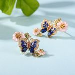 Bortwide "Rhythm of Life" Butterfly&Flower Enamel Sterling Silver Jewelry Set