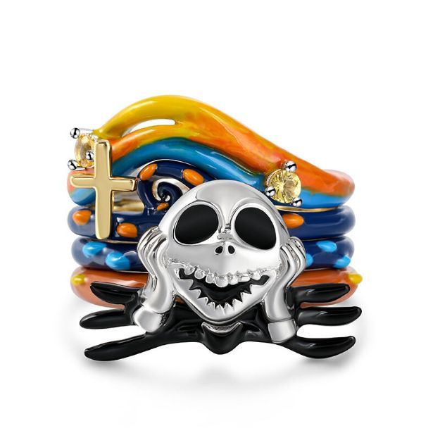 Bortwide "Get Released" Skull Enamel Sterling Silver Jewelry Set