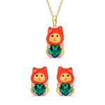 Bortwide Hug Me "Naughty" Hamster Enamel Sterling Silver Jewelry Set