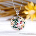 Bortwide "Floral Fantasy" Flower and Leaf Enamel Sterling Silver Jewelry Set