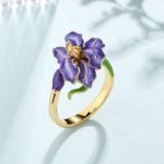 Bortwide "Blooming Iris" Enamel Jewelry Set