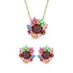 Bortwide Blossoms with Ladybug Enamel Sterling Silver Jewelry Set