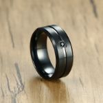 Bortwide Solitaire Black Stainless Steel Men's Band