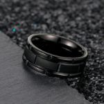 Bortwide Simple Black Titanium Steel Men's Band