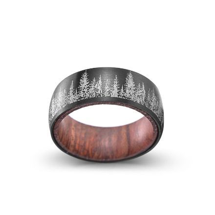 Bortwide "White Forest" Wood Titanium Steel Men's Band