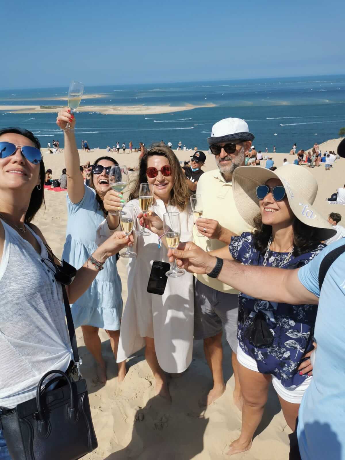 Group of people on Dune du Pilat in Arcachon