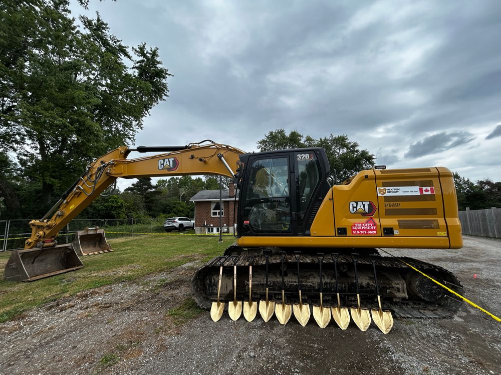 Excavator ready at the Gurudwara Sahib site in Oshawa