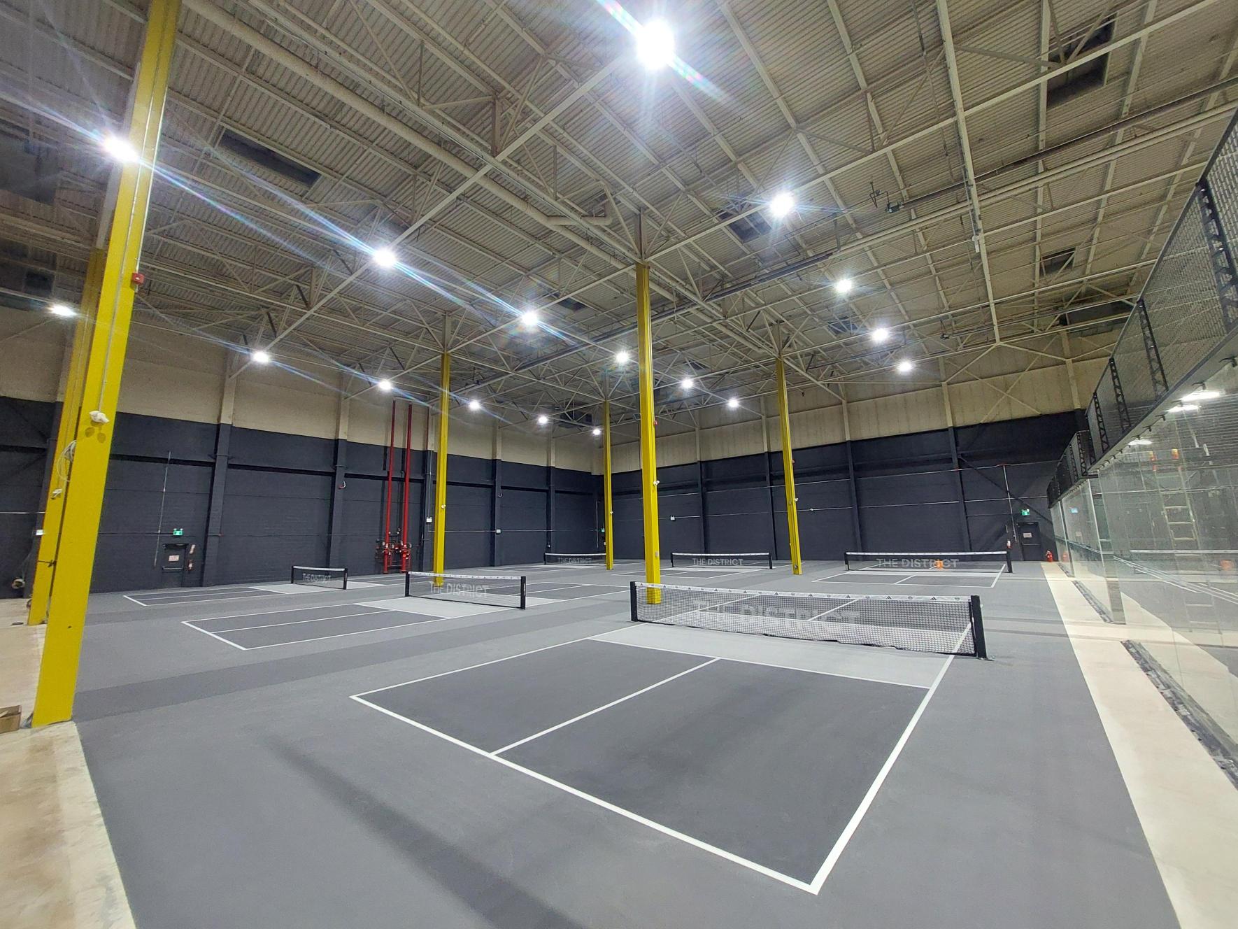 Interior view of The District Padel and Pickleball Club