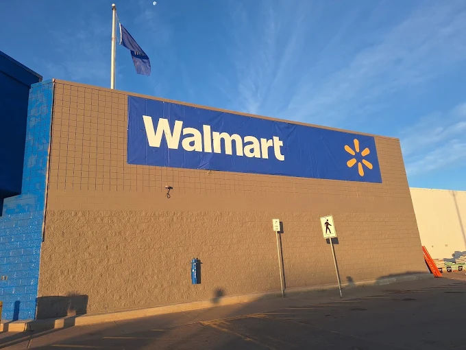 Exterior wall and signage of a Walmart store
