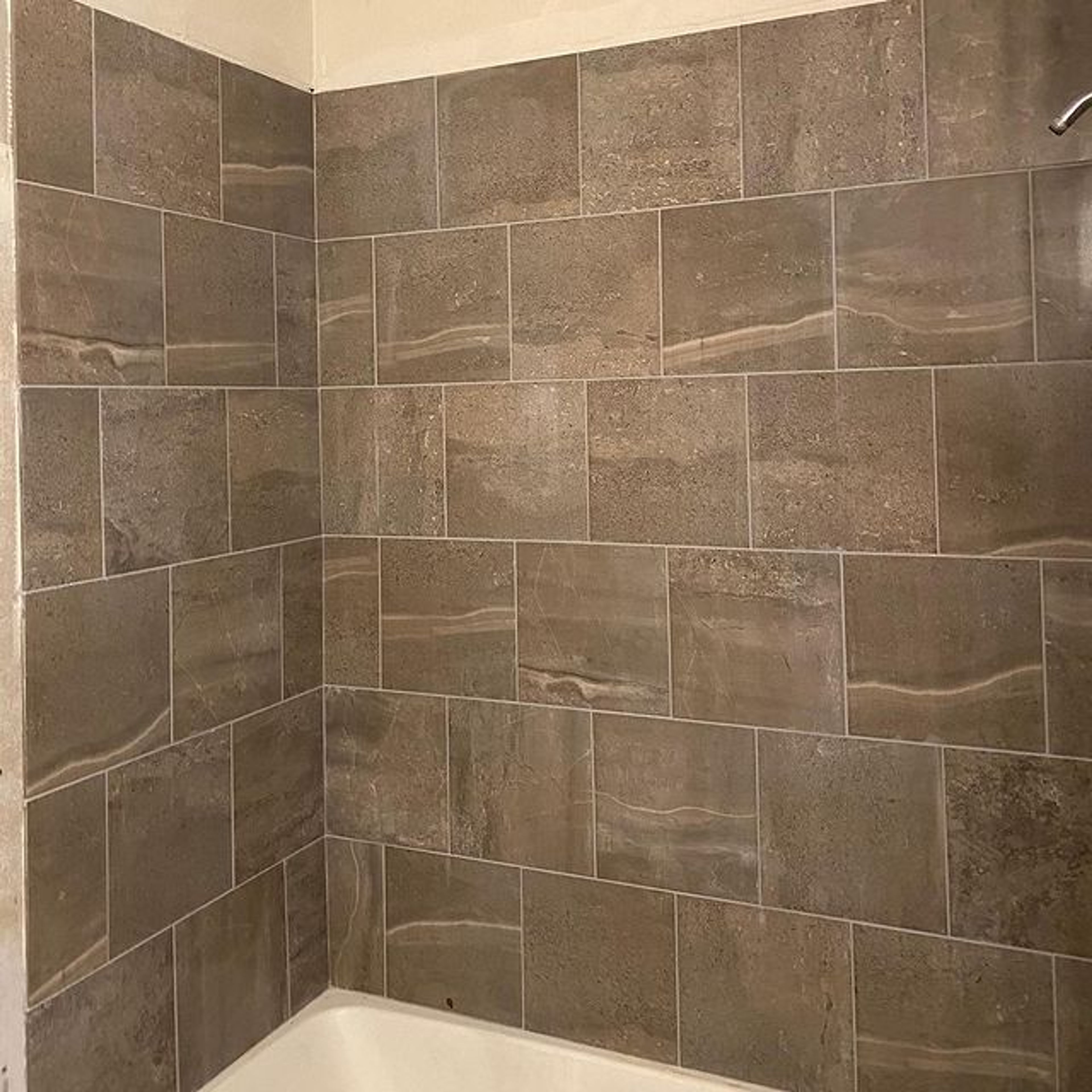 Gray slab shower