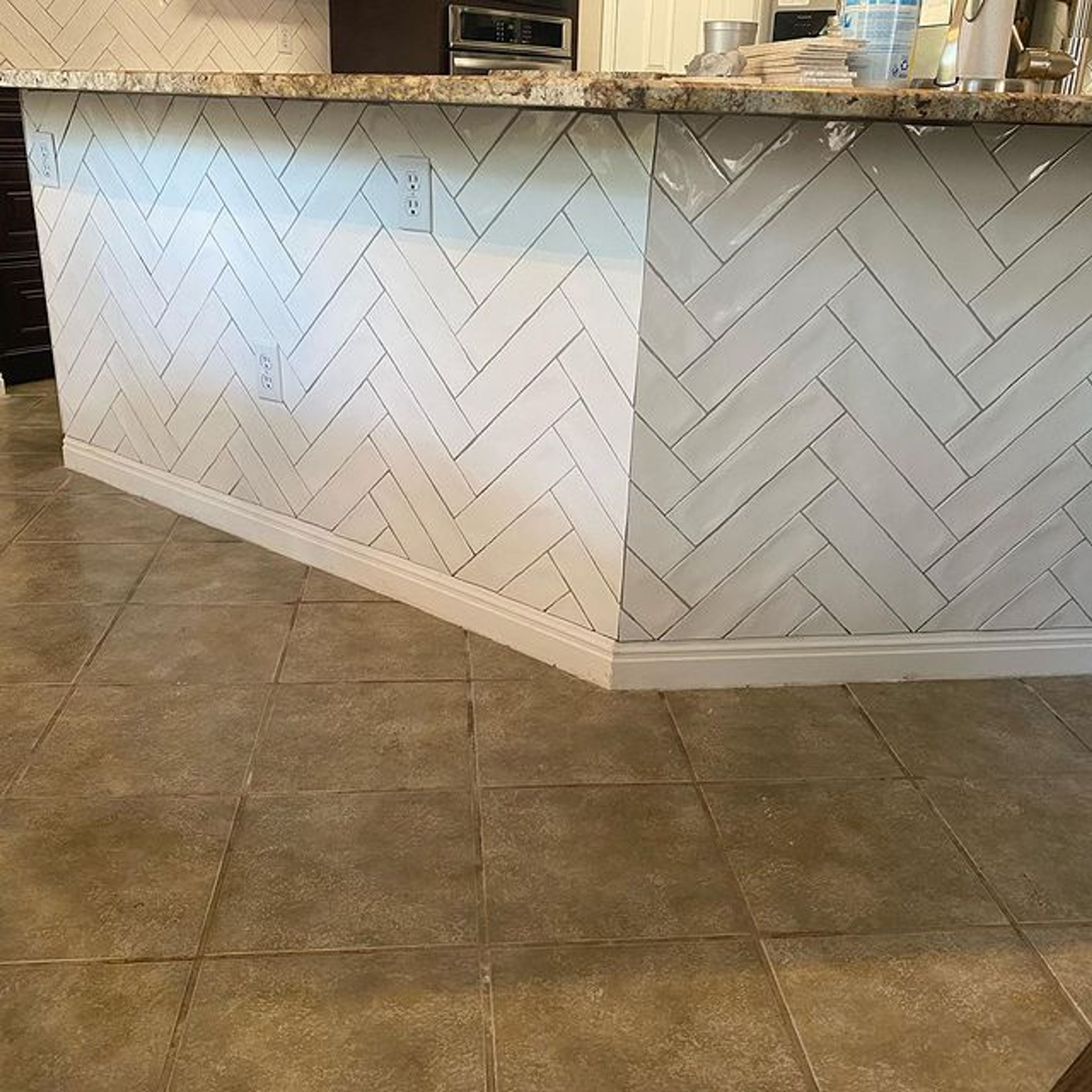 White kitchen island