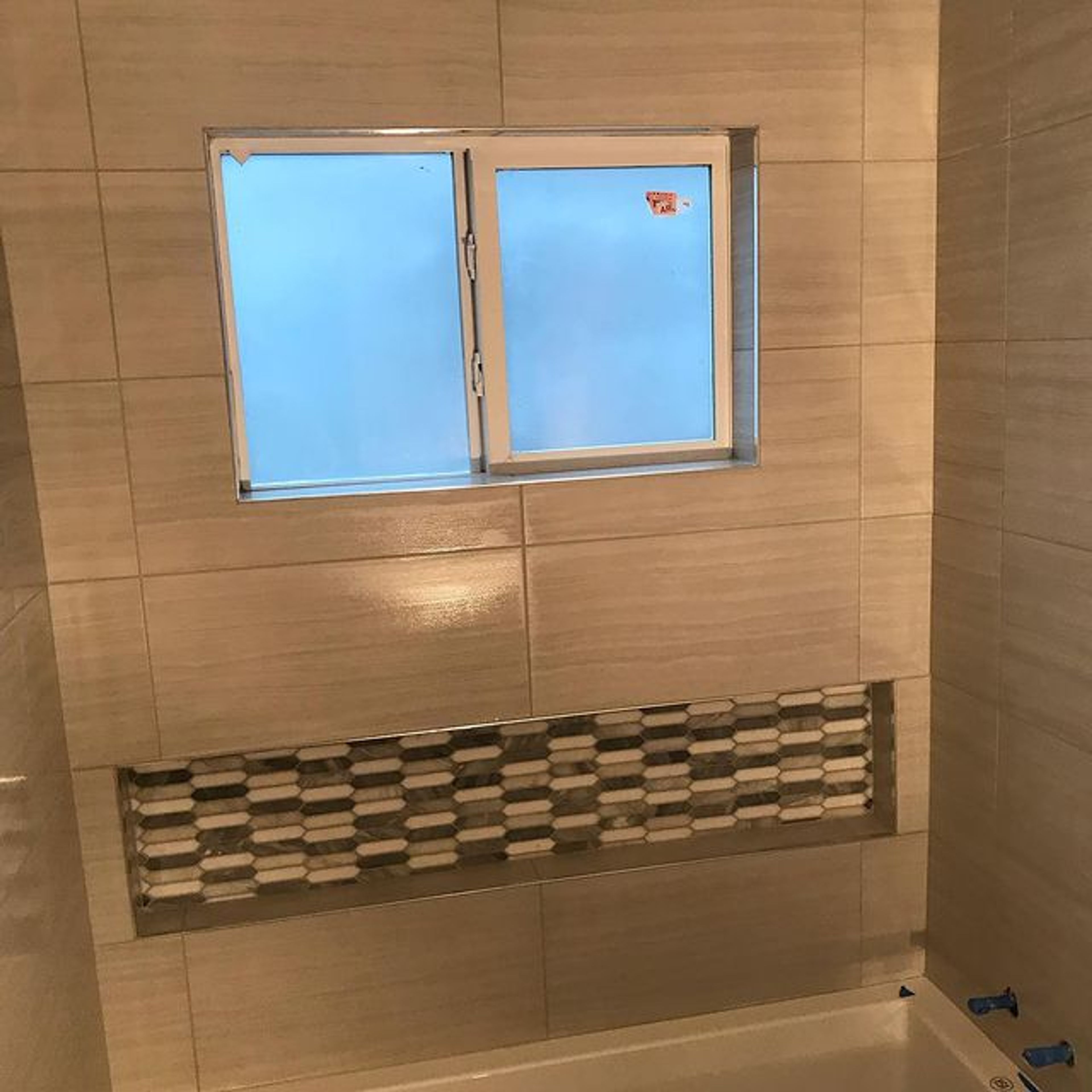 Back splash with window