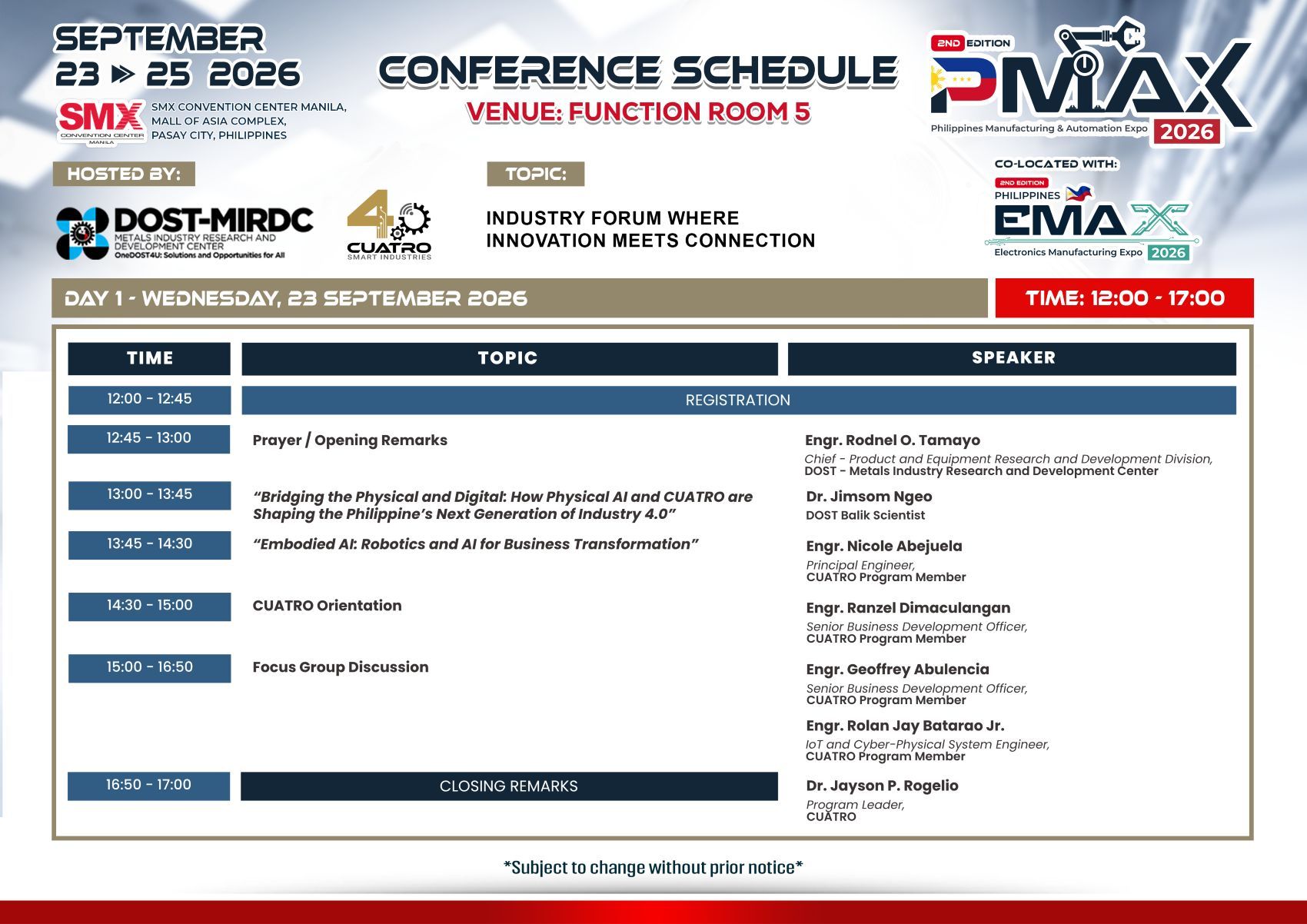 Conference Agenda