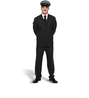 Chauffeur professionnel LVC Brussels devant un autocar moderne