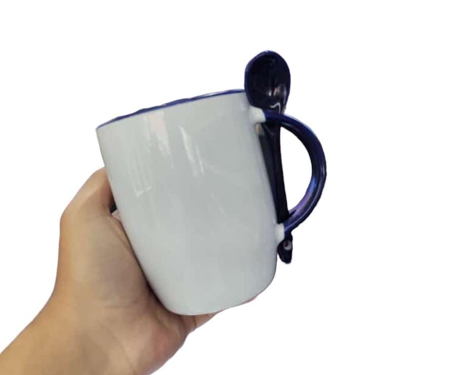 Taza cerámica 11 onzas personalizada con cuchara