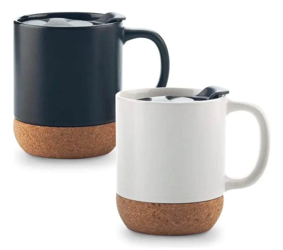 Taza base de corcho y tapa personalizada