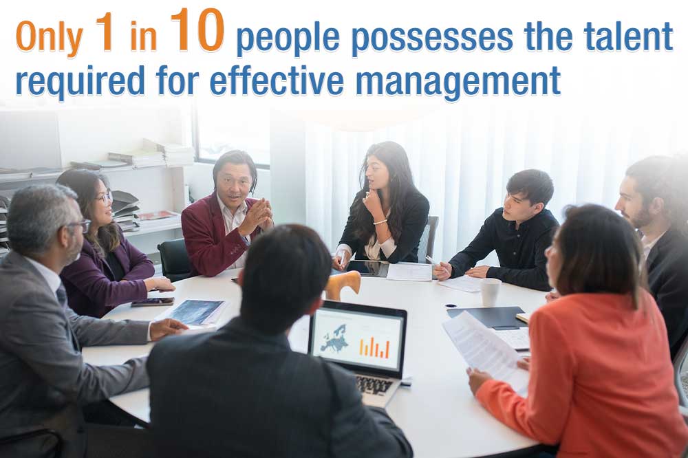 Only 1 in 10 people possesses the talent required for effective management