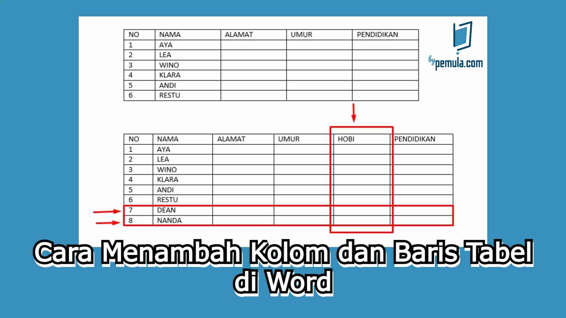 Cara Menambah Kolom Dan Baris Di Tabel Word 1353