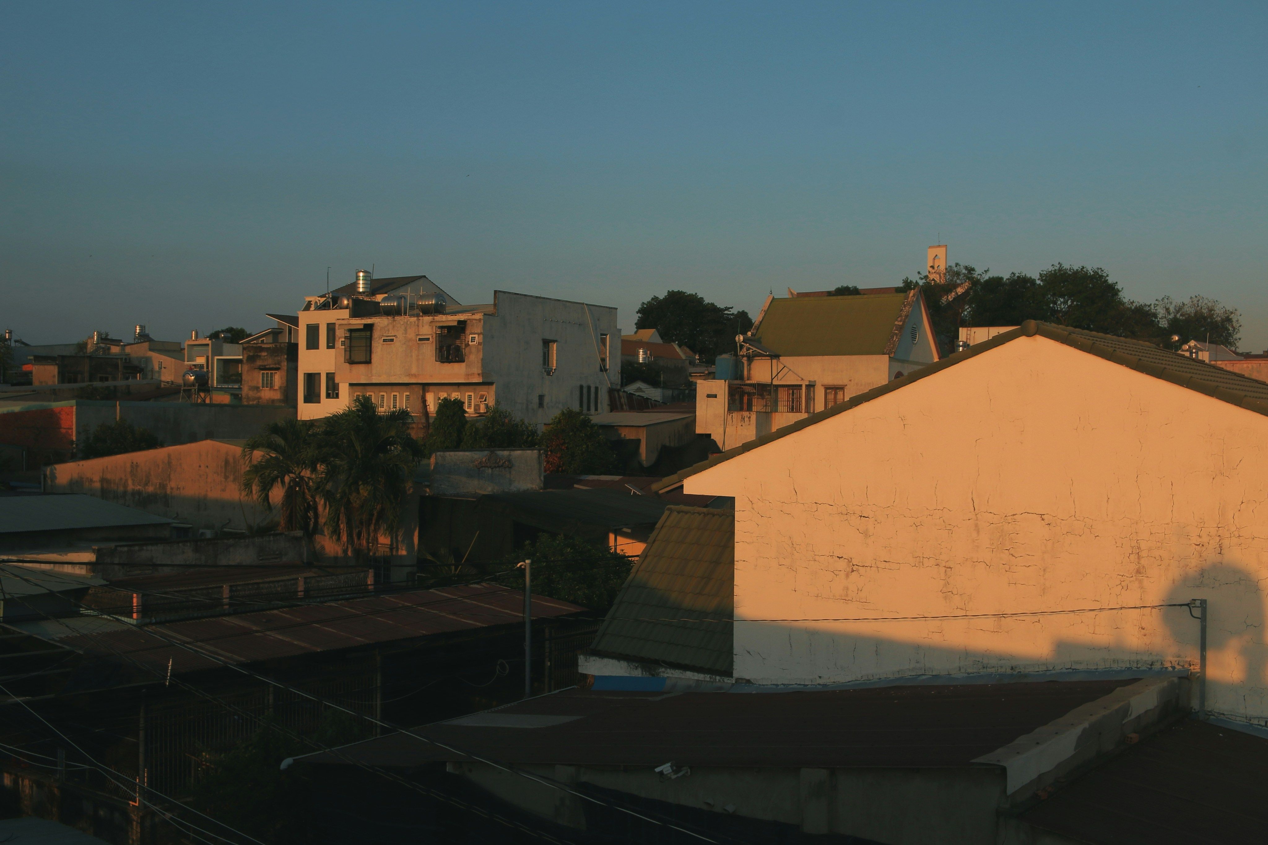 a view of a city from a rooftop