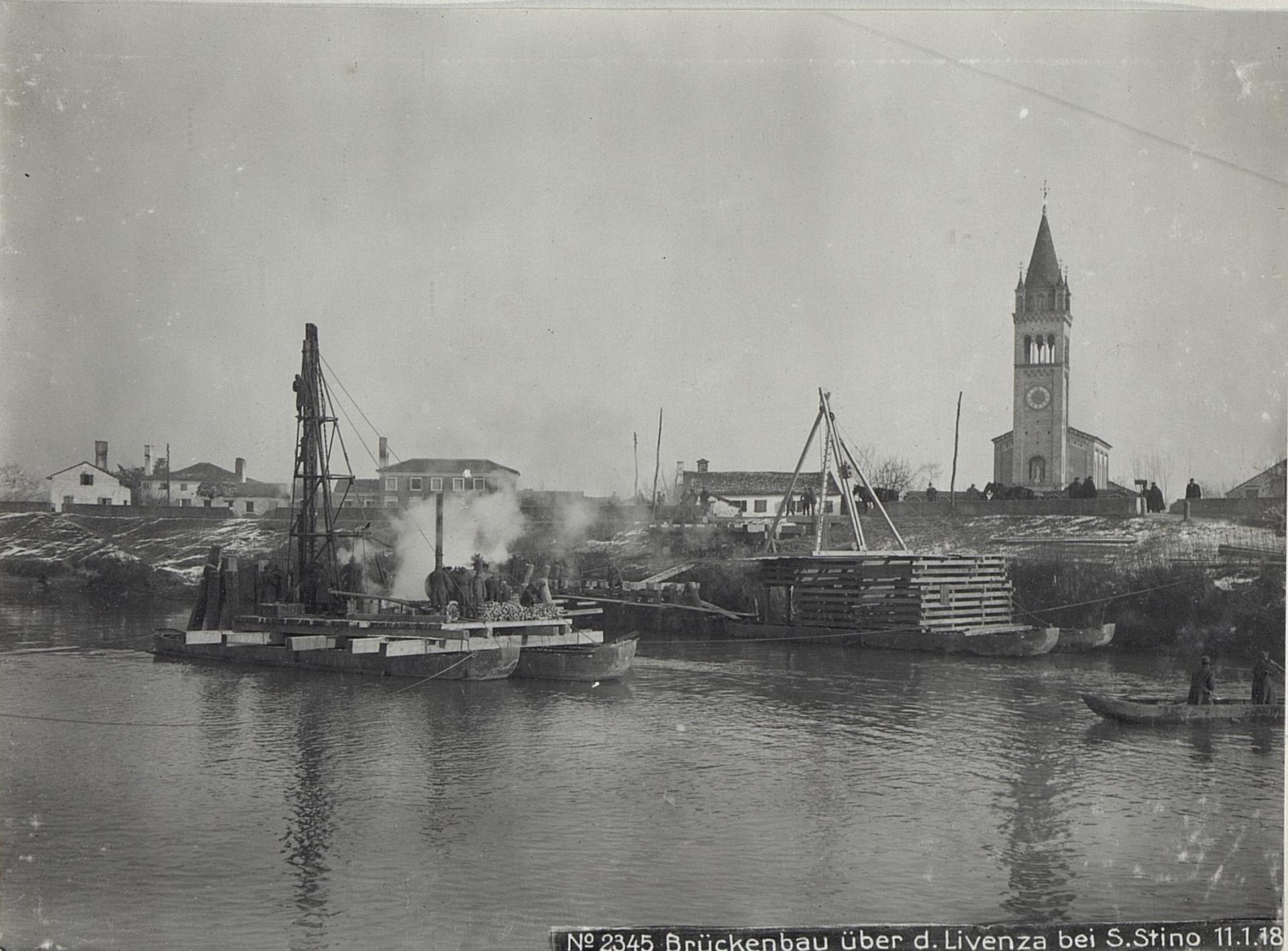 Brückenbau über d.Livenza bei S.Stino 11.1.18.