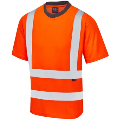 Leo Workwear Hi Vis Newport Comfort EcoViz PB T-Shirt