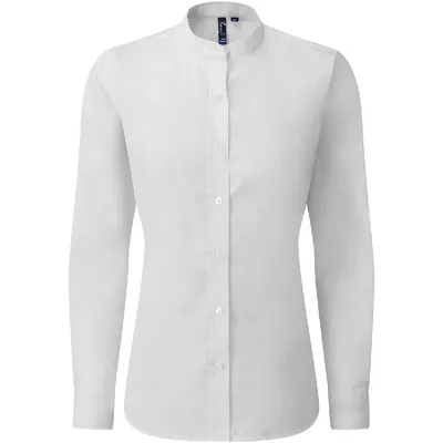 Premier Women's Banded Collar Grandad Shirt