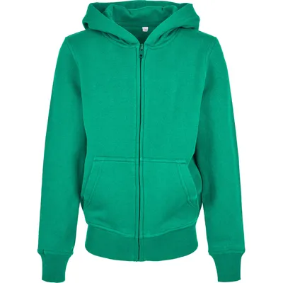 Build Your Brand Organic Youth Basic Zip Hoodie