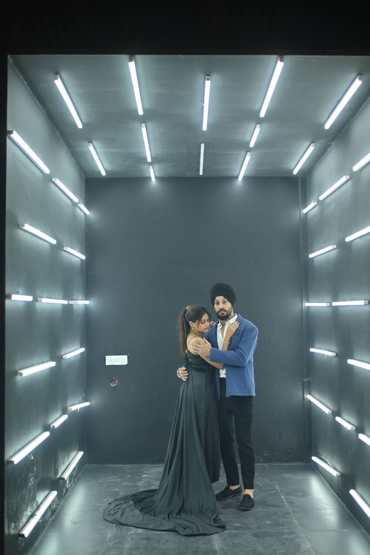 Dark Room photography studio with sleek modern design and dramatic mood lighting for professional shoots located in Nagpur SEDO