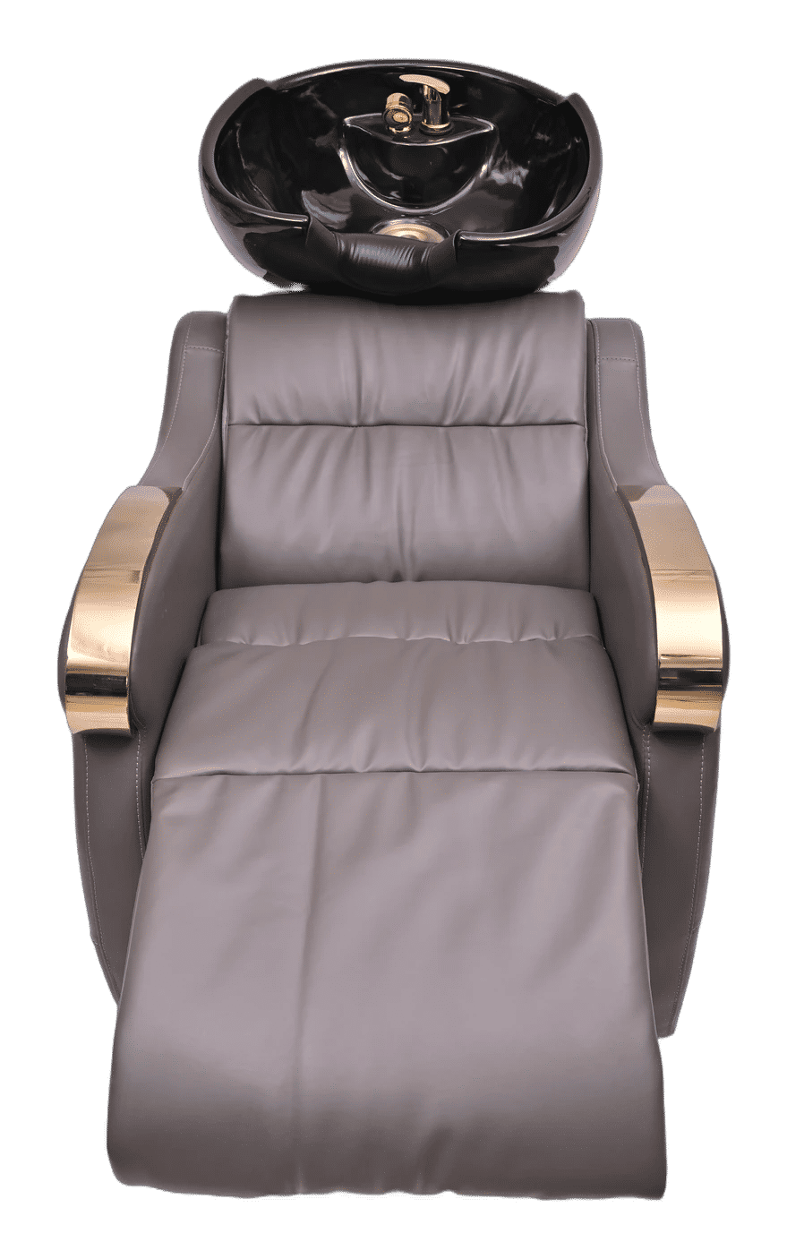 Luxury Grey Salon Backwash Unit with Gold Accents — Hair Wash Stations by Salon Factory