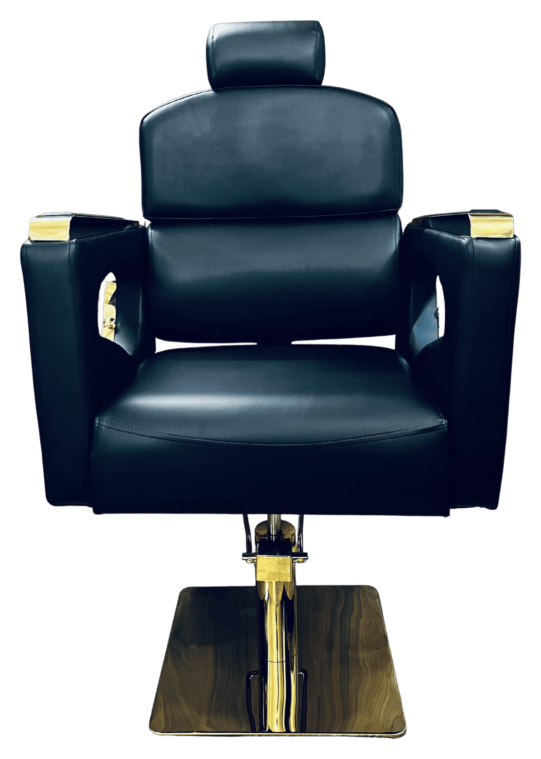 Professional Hydraulic Barber Chair - Black & Gold — Unisex Chairs by Salon Factory