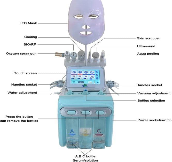 7-in-1 Professional Hydra Facial Machine with LED Light Mask - View 3