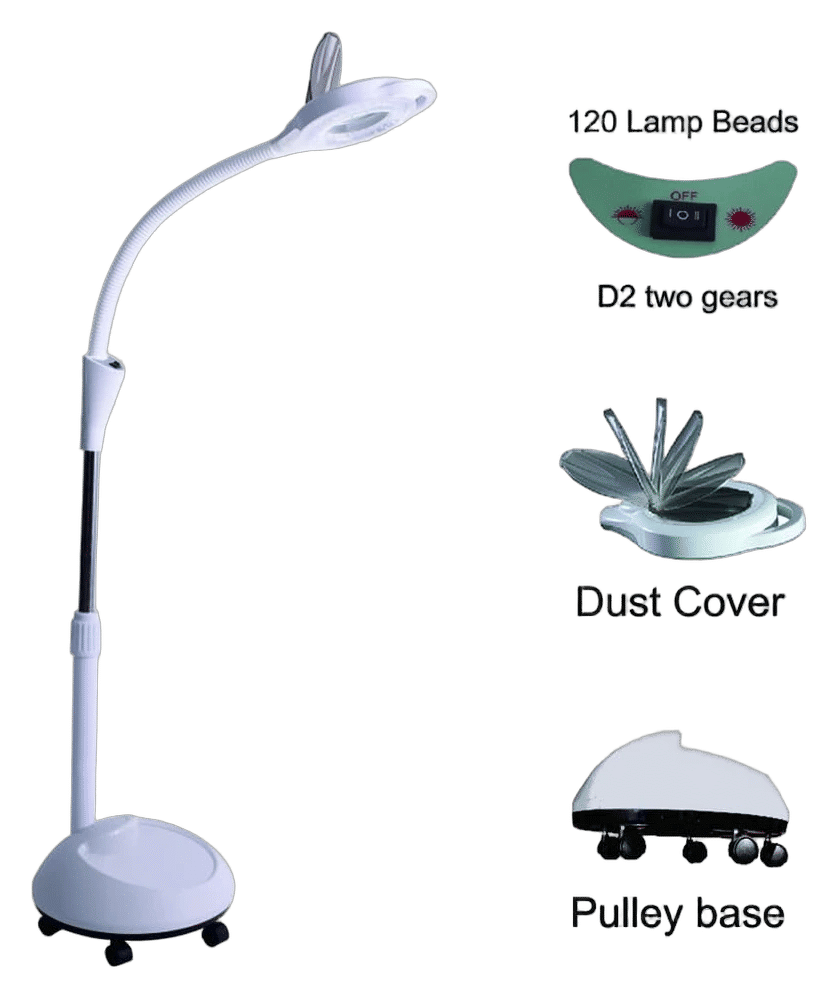 LED Magnifying Floor Lamp with Flexible Gooseneck - View 3