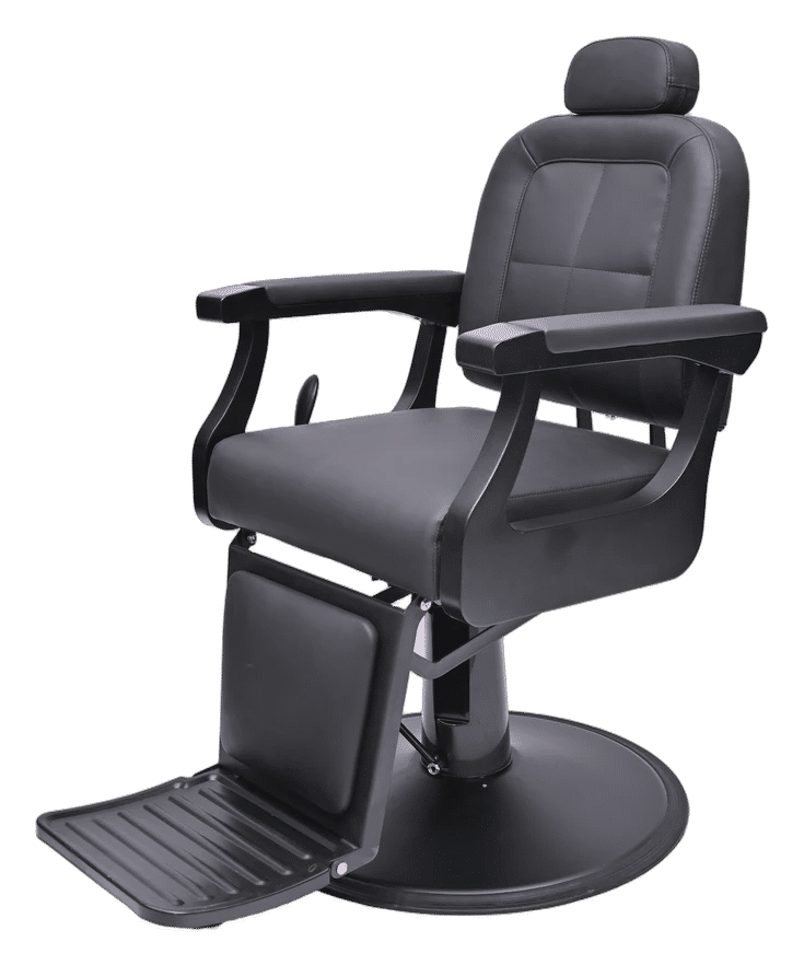 Professional Black Hydraulic Reclining Barber Chair view 2