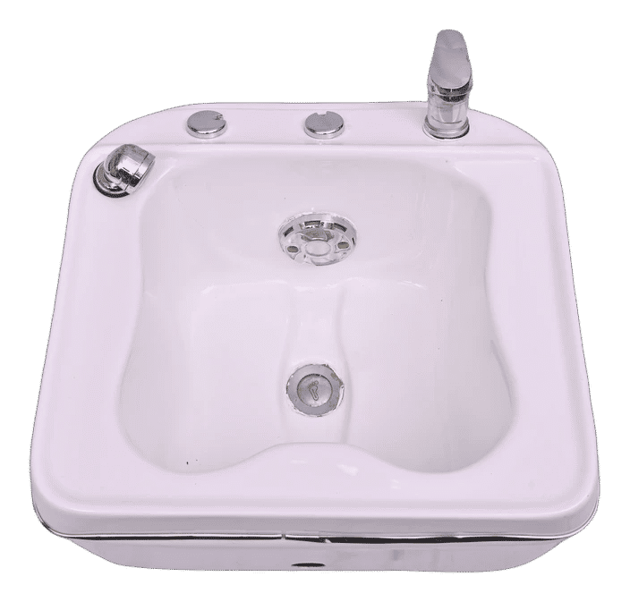 Luxury White Pedicure Spa Bowl with Chrome Fixtures - View 4