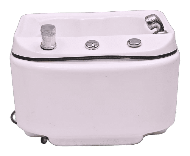Luxury White Pedicure Spa Bowl with Chrome Fixtures — alternate angle