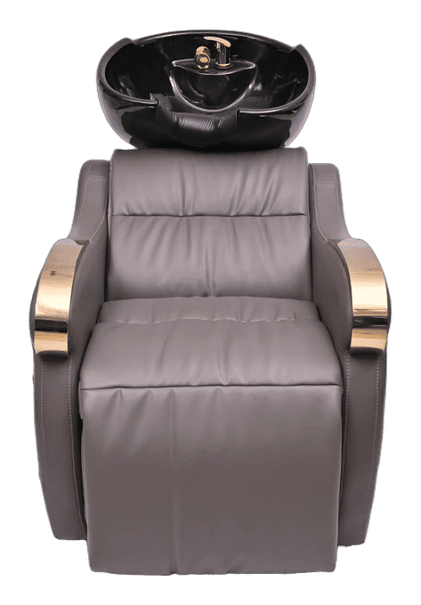 Luxury Grey Salon Backwash Unit with Gold Accents — alternate angle