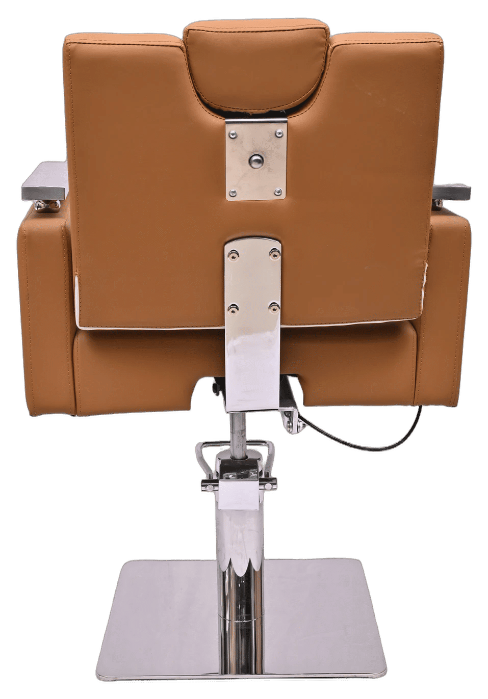 Modern Camel Tan Salon Styling Chair with Chrome Accents - View 5